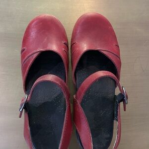 Dansko Red Leather Strap Shoes